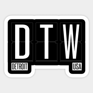 DTW - Detroit Michigan Airport Code Souvenir or Gift Shirt Sticker